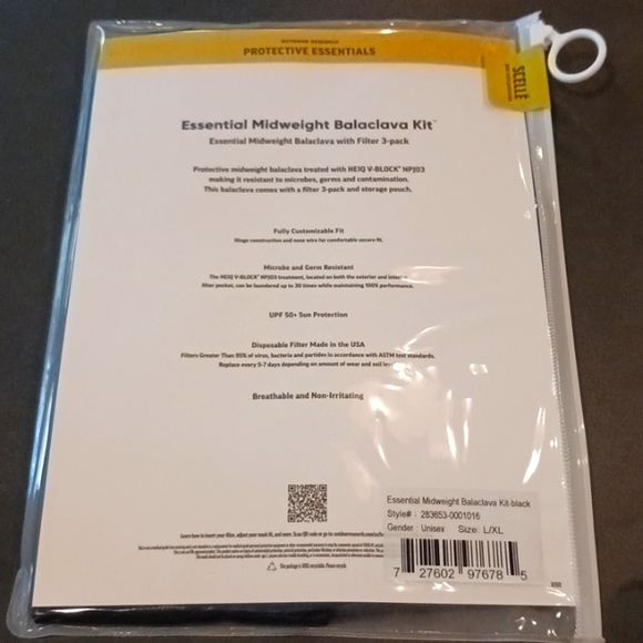 Outdoor Research Essential Midweight Balaclava Kit, L/XL, Black. - Picture 7 of 8